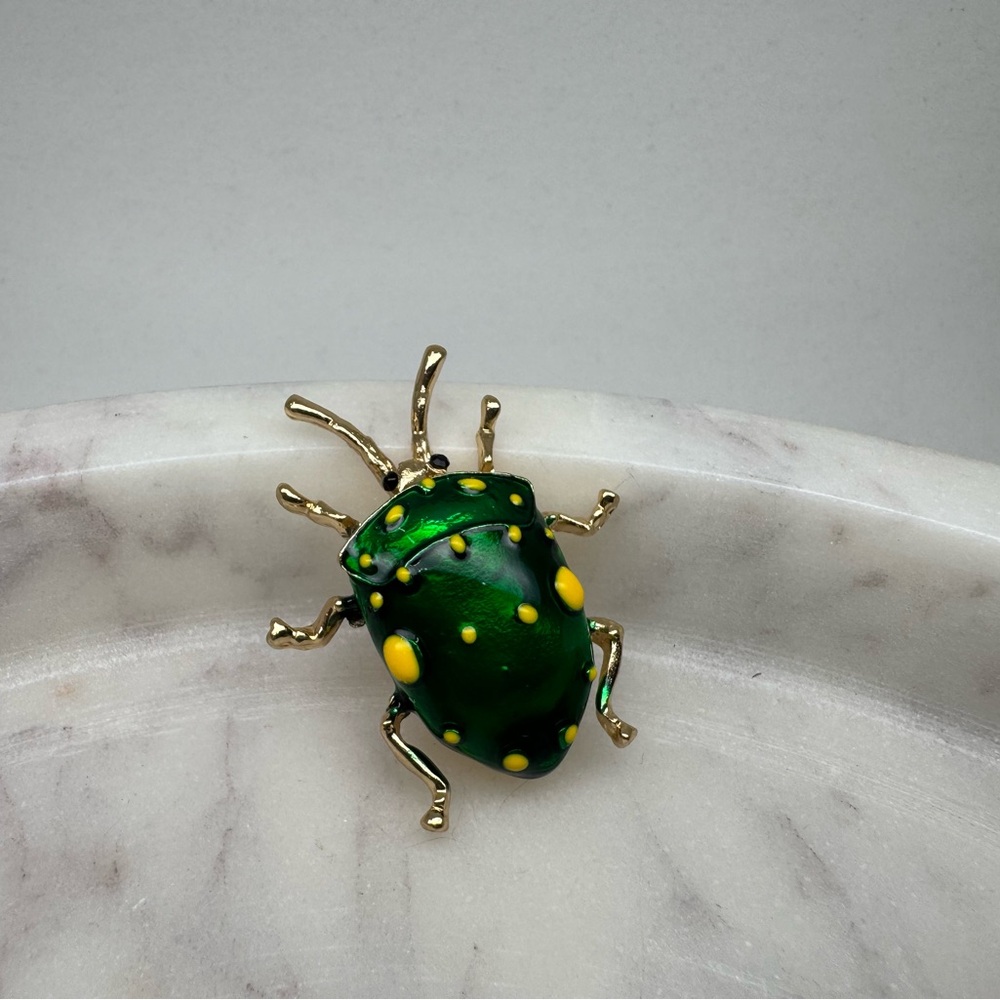 3/$20 Shield Bug Metallic Insect Pin Brooch - Picture 2 of 5